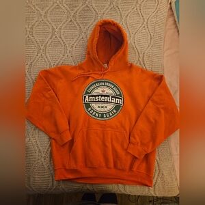 Amsterdam Orange  long sleeve zip up hoodie